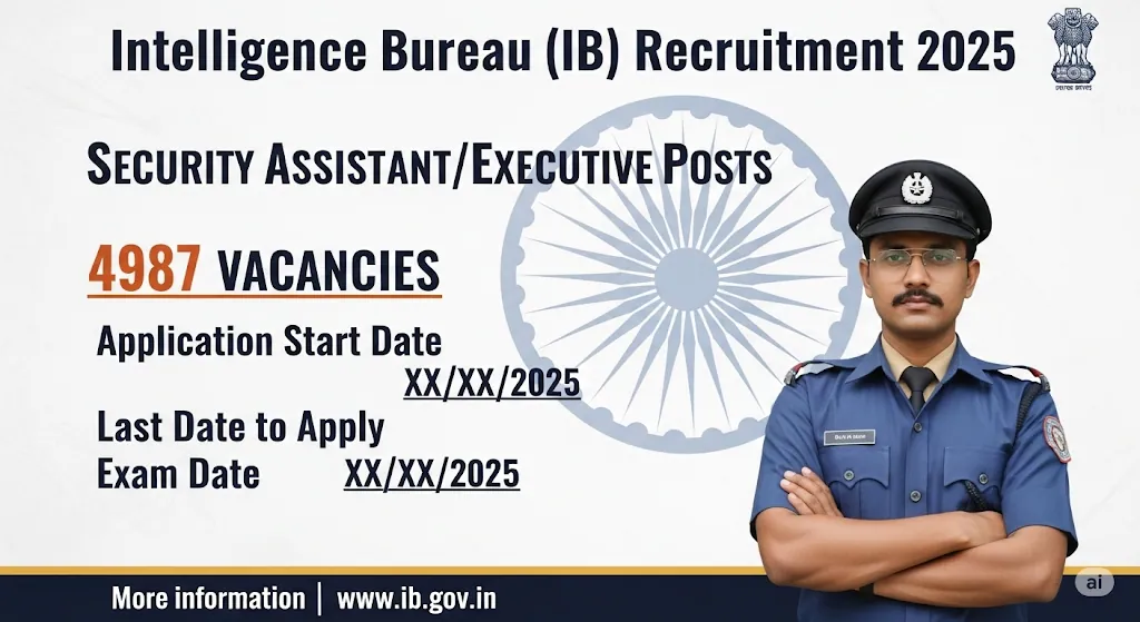 IB Recruitment 2025: इंटेलिजन्स ब्युरोमध्ये 10वी पाससाठी 4987 जागांची भरती, अर्ज सुरू