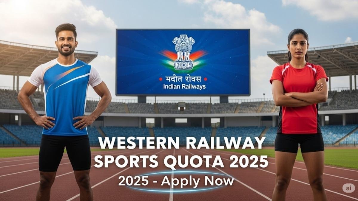 Indian sportspersons representing Western Railway Sports Quota Recruitment 2025 – Apply Now poster